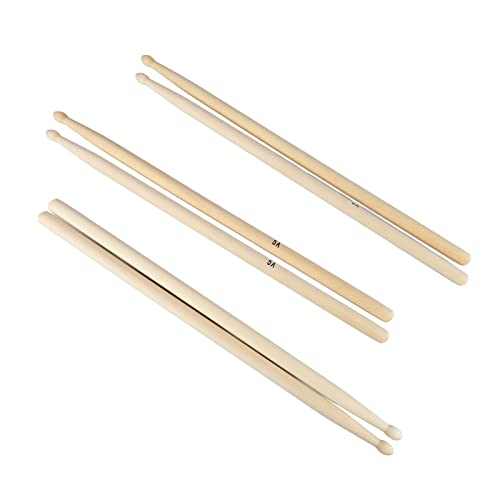 3 pares de baquetas 5A de madera de arce sólido miniatura 5