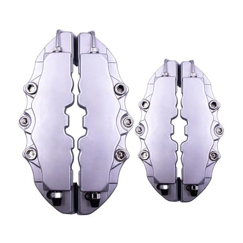 Kit de 2 cubiertas de pinza de freno delanteras y traseras para coche, universales, cubiertas falsas para pinza de freno de disco izquierda y derecha. protector de disco de freno de pinza(White S)