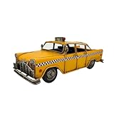 Carousel Home Rétro Vintage New York City Taxi Yellow Cab Tin Modèle