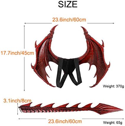 Alodidae Dragon Costumes Set Devil Wings Demon Tail Dino Mask for Halloween Masquerade Party Cosplay - Image 4