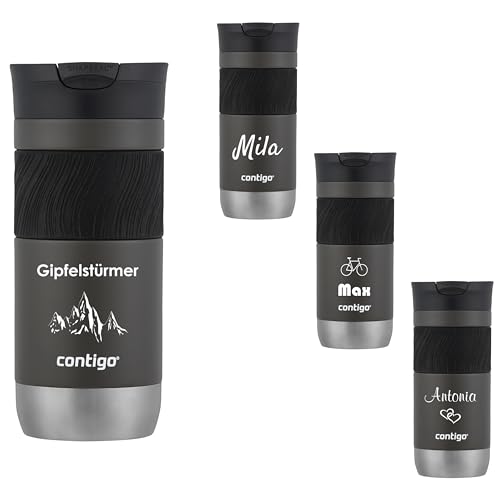 Contigo Byron 2.0 Snapseal Thermal Mug With Engraving - Name Stainless Steel Insulated Mug, Travel Mug, Coffee Mug To Go, Leak-Proof, Easy-Clean Lid, 