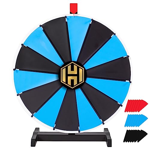 Hooomyai 24 Inch Tabletop Spinning Wheel 14 Slots, Insertable Prize Wheel Spin Wheel Spinner Wheel with Dry Erase Markers & Eraser, Fortune Spin Games for Carnival Trade Show Party
