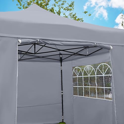 All Seasons Gazebos | 3x3m Pop Up Gazebo with 4 Premium Side Walls, Accessory Pack & Wheeled Bag | Heavy Duty, Fully Waterproof, High-Grade Materials (Metallic Grey) - Image 2