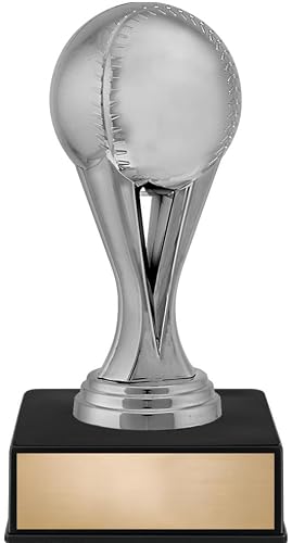 Crown Awards 6" Baseball Ball Silver Award with Black Base