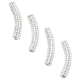 LALAFINA 4 Pezzi Fibbie per Lacci Scarpe in Metallo Bianco Perline Diamantate Facili da Installare per Accessori Moda e Decorazioni Fai-da-te