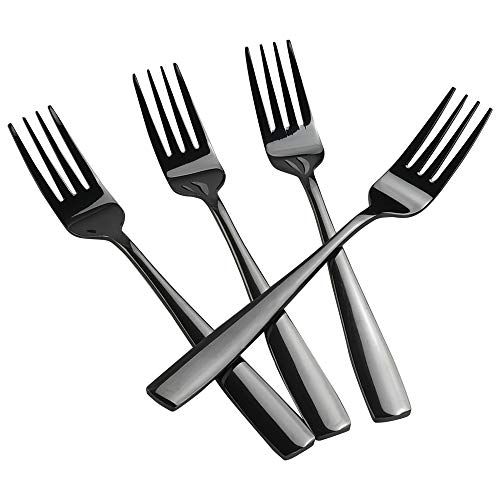 Teyyvn Set of 12 Stainless Steel Table Forks, Black Dinner Fork