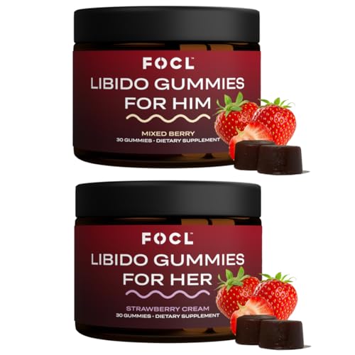 FOCL Female & Male Libido Booster Intimacy Set - 1 Month Supply Libido Gummies for Men & Women with Horny Goat Weed | Boost Desire, Arousal, Energy, Stamina, Performance, Endurance, Hormone Balance