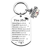 Keyitulo Preschool Graduation Gift for Boys Girls, 2026 Graduation Gifts, Class of 2026 Senior Gift, Motivational Christian Baptism Grad Keychain, End of Year Student Gifts from Teacher