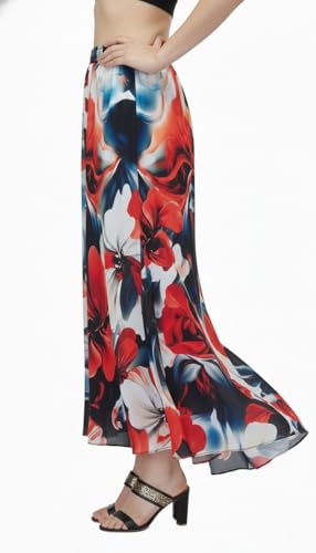 Image of VAGISHA Women's 4-Metre Flared Long Skirt | Skirts for Women Long Length | Long Skirts for Girls | Ethnic & Boho Printed Wear with Elastic Waist | Perfect for Party, Festive & Casual Look
