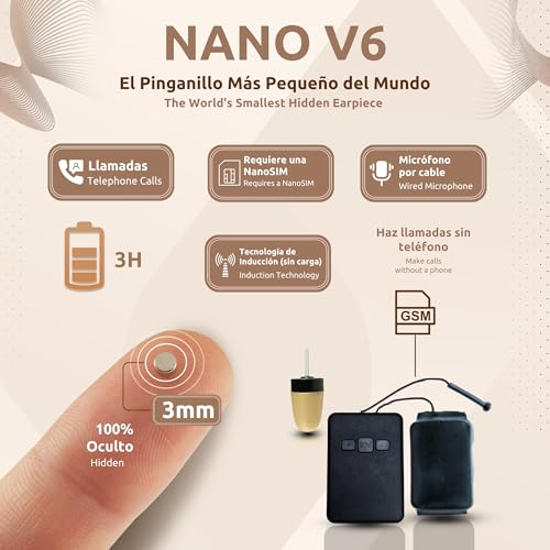 Pinganillo gsm espía inalámbrico invisible con imán v6 y vip pro supermini 2