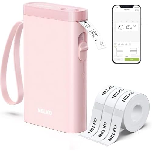 Nelko Label Maker Machine with Tape, P21 Bluetooth Label Printer with 3 Tapes, Wireless Mini Label Makers with Multiple Templates Icon Font Custom for
