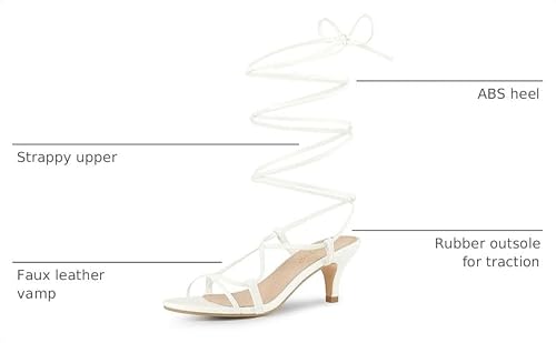 Allegra K Allegra K Women's Strappy Sandals Kitten Heels White 9.5 US