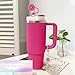 6 Set Compatible with Stanley Cup Accessories, 4 Flower Straw Toppers Compatible with Stanley Straw Cover 9-10 mm, 2 Pcs Cute Rose Pink Flower Charms for Tumbler with Handle