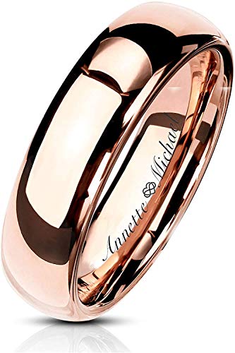 Custom Men's Engraved Tungsten Wedding Band Rose Gold Monogrammed Customized Friendship Ring Personalized Promise Ring Engagement Ring Formal Wear Jewelry - Ships From Usa #TOP1