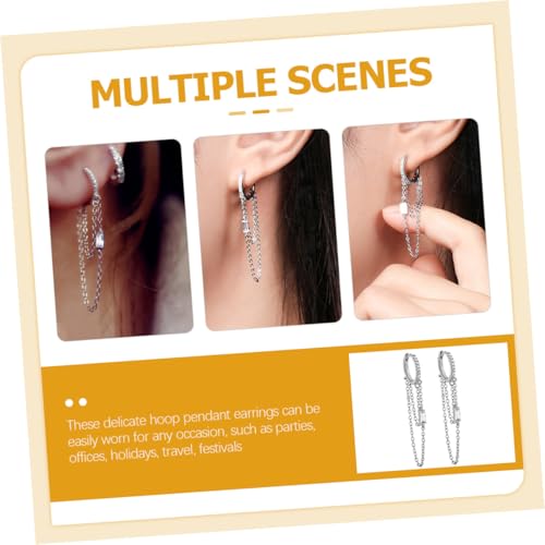 Joyería de estilo moderno con pendientes de cadena borlas para mujer formal 2