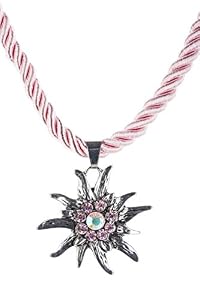 Schöneberger Trachten Couture Trachtenkette Edelweiss Anhänger mit Kordellband diverse Farben Trachten Kette für Dirndl und Lederhose Trachtenschmuck Schöneberger Trachten Couture Trachtenkette Edelweiss Anhänger mit Kordellband diverse Farben Trachten Kette für Dirndl und Lederhose Trachtenschmuck