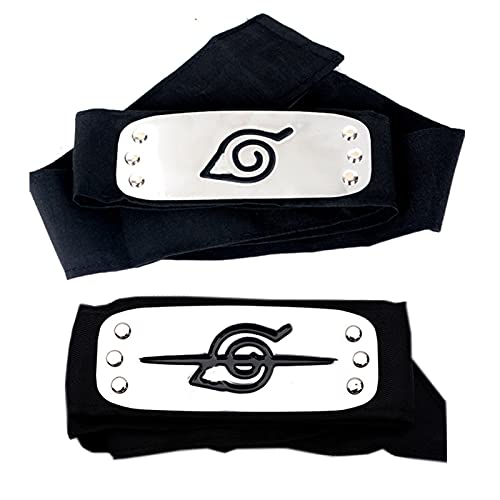 Cosplay Headband, Ninja Leaf Village Headband and Anti Leaf Village Headband, Fit for Ninja Themed Party, Costume (2 Pack)