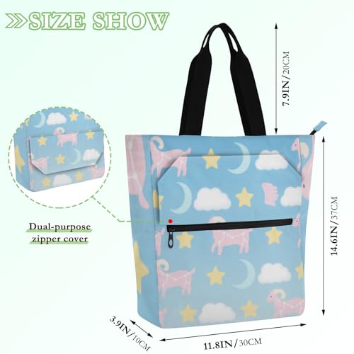 Bolsa de libros para niños con múltiples bolsillos y cabra 4