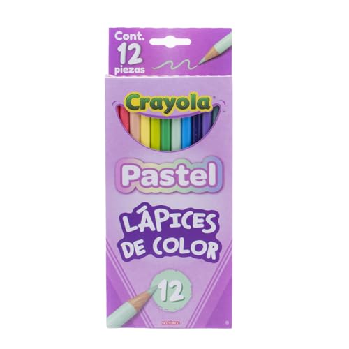 Crayola Pastel Colored Pencils Nontoxic Coloring Pencils for Kids & Adults 12ct