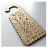 Piss Off I'm Busy Funny Please Do Not Disturb Door Sign Wooden Hanging Door Knob Sign Office Home