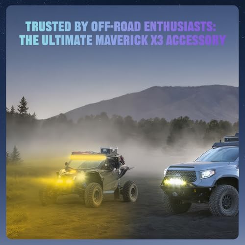 Chelhead X3 Light Bar Mounting Kits 50 Inch Slim Combo Beam Led Light bar with 10ft Rocker Wiring Harness for Upper Windshield Mount Compatible with Can Am Maverick X3 and X3 Max 2017+ All Models by Chelhead - Image 2