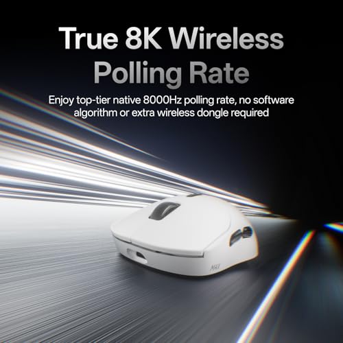 Image of Rapoo VT2 MAX Wireless Gaming Mouse, True 8K Wireless Polling Rate, 53g Lightweight, Up to 750 Hr Battery, Nordic nRF54L15 MCU, 120-Million Optical Switch, 10 Programmable Buttons, Macro Enabled