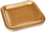 Creative Converting Touch of Color 18 Count Square Paper Lunch Plates, Glittering Gold