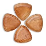 VieWood Triangle Wood Serving Tray, 8.3 in Wooden Plates, Home Decor, Charcuterie Board, Serving Platters for Food, Cheese, Vegetables, Fruits, Cupcakes - Lightweight, Easy to Clean (Set of 4)