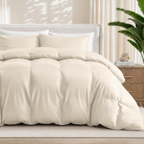 Bare Home 100% Rayon Made from Bamboo Duvet Cover Set (Cal King, Sand) by Bare Home - Used condition - CA$106.32