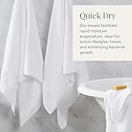 NY Loft 100% Cotton Bath Towel Set of 4 | White Towels | Oeko-TEX® Standard 100 | Soft & Absorbent, Quick-Dry Bath Towels | 30" x 52" | | Trinity Collection - White - Image 4