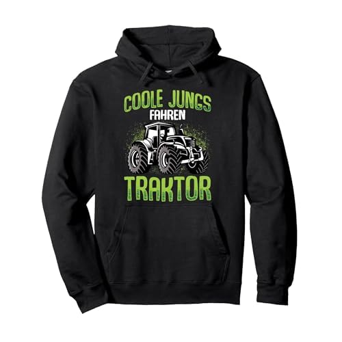 Coole Jungs fahren Traktor Trecker Junge Kinder Pullover Hoodie