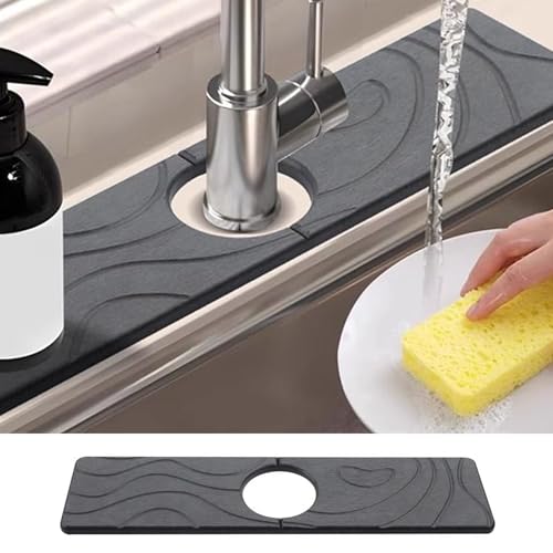 Bandeja protectora contra salpicaduras con base antideslizante para grifo 7