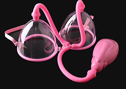 HenMerry Dual Vacuum Suction Cup Breast Enlargement Pump Set (Pink- Electric Pump)