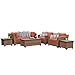 TK Classics LAGUNA-07d-TANGERINE Laguna 7 Piece Outdoor Wicker Patio Furniture Set, Tangerine