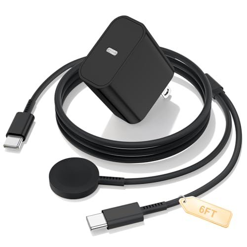 Cndons 2-in-1 Smart Watch Charger 6FT for Samsung Galaxy Watch Ultra/8/7/6/5/4/3/Active 2/1 (Pro,Classic)& 35W USBC Super Fast Charger for Samsung Phone S26 S25 S24 S23, Magnetic Watches Cable Cord
