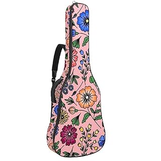 Housse pour guitare acoustique – Beau motif floral – Grand étui pour guitare – S’adapte à la plupart des tailles de guitare, Multicolore 4., 42.9×16.9×4.7 in, Motif imprimé tendance - Les Beatles, Paul McCartney, John Lennon, RIngo Starr, George Harrison