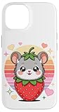 Pensée pour les enfants et ados fans de style kawaii et manga, cette souris fraise entourée de coeurs pastel et de couleurs rétro arc en ciel t accompagne pour la Saint Valentin, la rentrée des classes ou tes sorties entre amis avec une touche tendre et