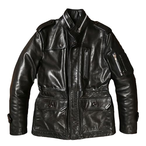 The Next Mens Safari Genuine Leather Coat With Front Pockets Tanned Sheepskin Jacket