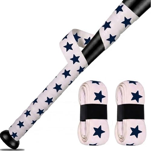 Dkaooel 2 Pcs Baseball Bat Grip Tapes, 1.5mm, Precut and Full Softball Grip Tape,Non-Slip Baseball Bat Wrap, for Multi-Sport Handles (White)