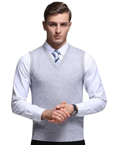 Mens Sleeveless Pullover Vest Casual Business Gilet V-Neck Knitwear Sweater2