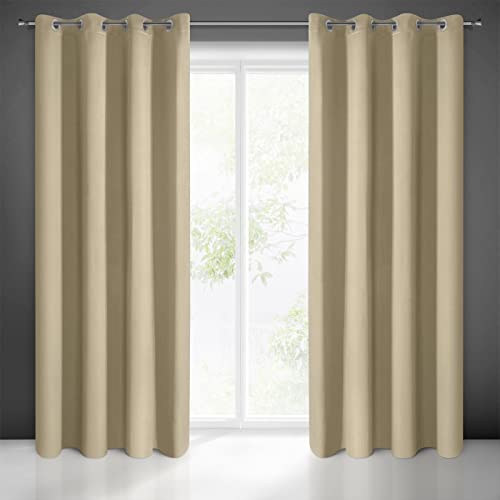 Eurofirany Logan Vorhang Blickdicht, Blackout, Satin Verdunkelungsvorhang mit Ösen-1 STK. Ösenvorhang, Elegant, Glatt, Einfarbig… – Ansicht 6