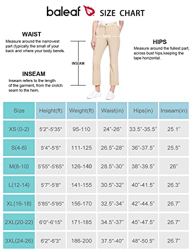 Baleaf Women's Golf Pants Stretch Lightweight Quick Dry Water Resistant Work Pants With Zipper Pocket Khaki Size Xl #TOP7