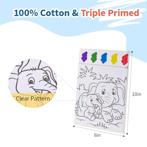 Double-Sided Canvas Painting Kit, 3 Pack 8x10 Inch Canvas Panels with Blank and Pre-Drawn Sides, Acrylic Paints, and Brushes, Versatile DIY Craft Kit for Creative Projects — view 2