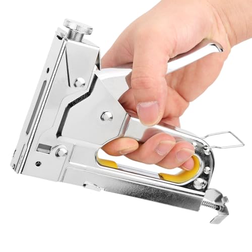lvifloae Grapadora de marco Clavadora manual Herramienta de clavadora manual Accesorios de hardware Clavadora eléctrica plateada de 3 usos para tapicería, reparación de