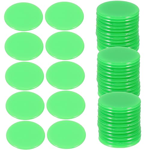 POPETPOP Jetons de Bingo Verts 19 Mm 100 Pièces pour Compter, Accessoires de Salle de Bingo, Marqueurs de Jeu Pratiques pour Jeux de Hasard et Poker, Adaptés aux Joueurs Adultes et Soirées Ludiques