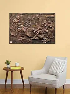 999Store Wooden Stretched Framed paintings for living room wall with frame painting Brown Queen and Servant Mural Wall frames canvas modern stylish decor home hanging ( Canvas 18X30 Inches Strectched Canvas) FLP18300374