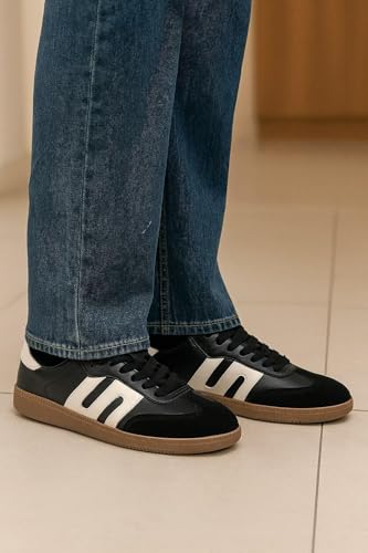 Image of ASTEROID Retro Inspired Low Top Casual Shoes with Durable Gum Sole Contrast Side Accents and Classic Lace Up for Versatile Wear