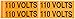 Voltage Marker, Legend"110 Volts", 4-1/2" Length x 1-1/8" Height, Pressure Sensitive Vinyl, Black on Orange
