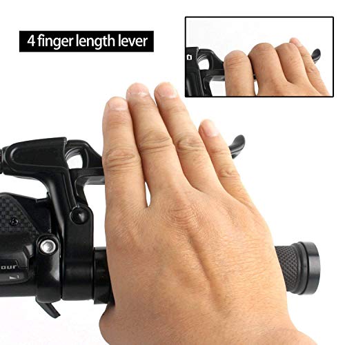 Bicycle Brake Levers 2Pcs Anti-Skid Mountain Bike Brake Handles 4 Finger 2.2Cm Diameter For Most Bicycle, Road Bike, Mtb, Bmx, Cycling (Aluminum Alloy, Non-Slip) #TOP3