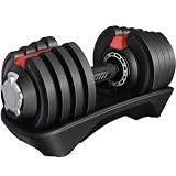 Yaheetech Adjustable Dumbbell Set 40lbs Adjustable Dumbbell Weight Fast Adjust Weight Dumbbells with Tray & Anti-Slip Handle for Men/Women Home Gym Full Body Strength Training Workout Equipment